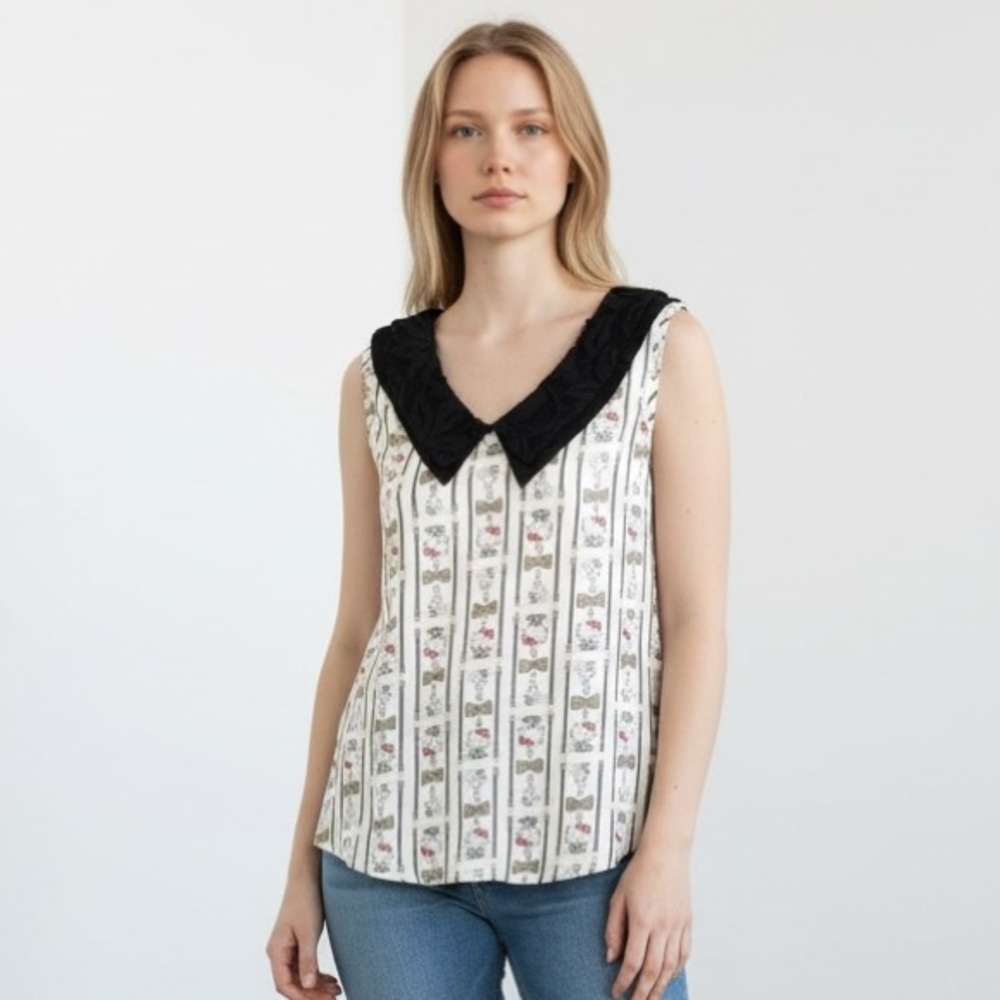 Hello Kitty Brand Women Juniors Collard Tank Top